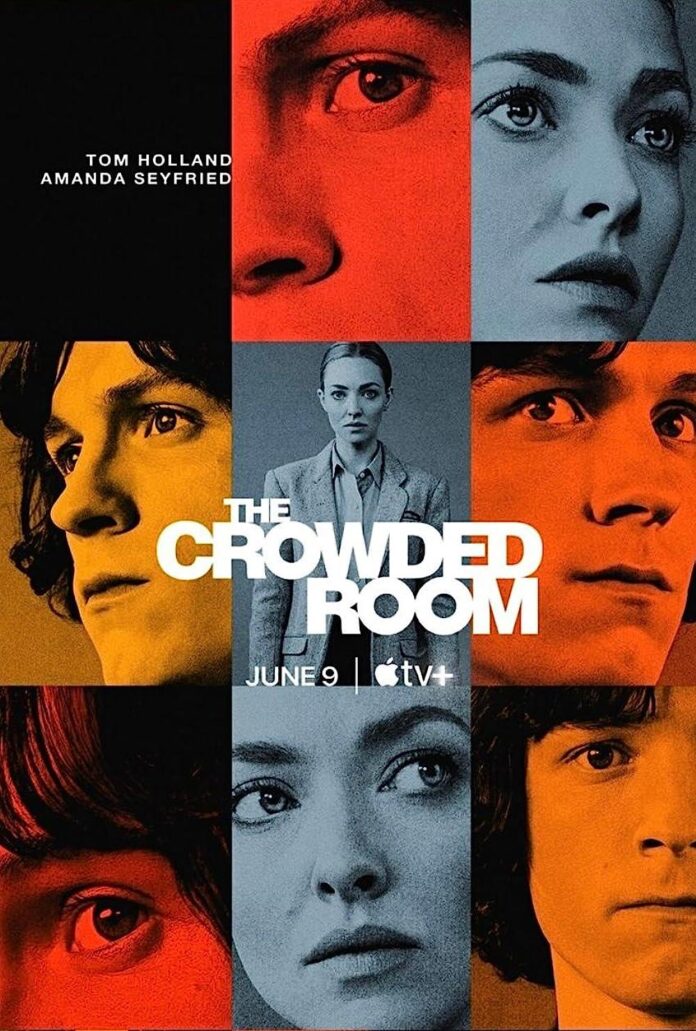 Collage poster for the TV series 'The Crowded Room' featuring multiple characters. Collage poster for the TV series 'The Crowded Room' featuring multiple characters.