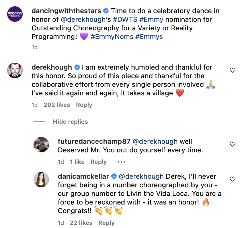 Derek Hough Now Holds the record for most Emmy Nominations for Choreography!