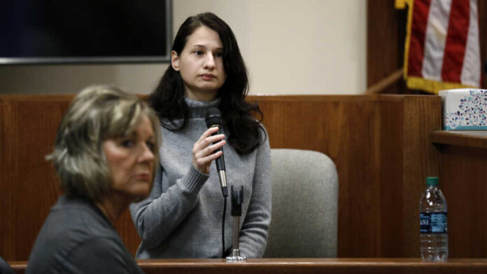 Woman testifying in a courtroom setting. Woman testifying in a courtroom setting.