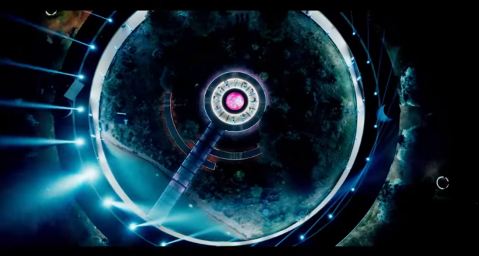 View inside a large, futuristic, circular structure with a glowing core. View inside a large, futuristic, circular structure with a glowing core.