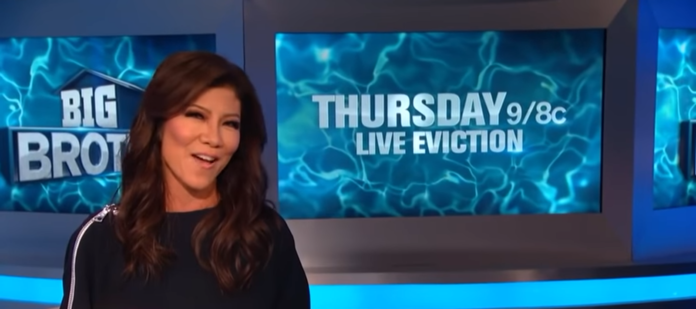 A news anchor smiling beside a screen displaying 'Thursday Live Eviction'. A news anchor smiling beside a screen displaying 'Thursday Live Eviction'.