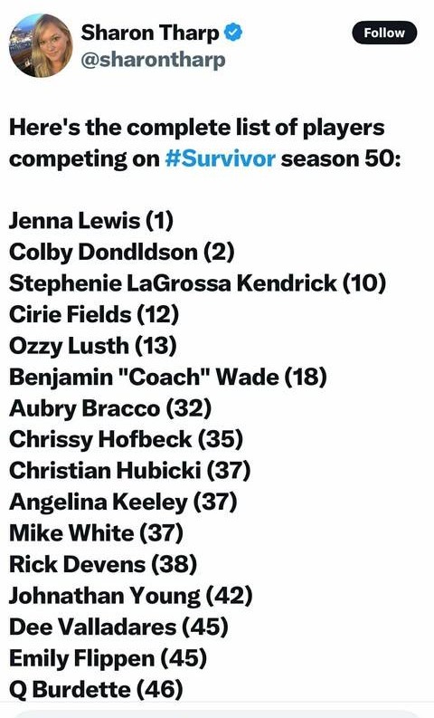 Survivor 50 Cast Let's Go!
