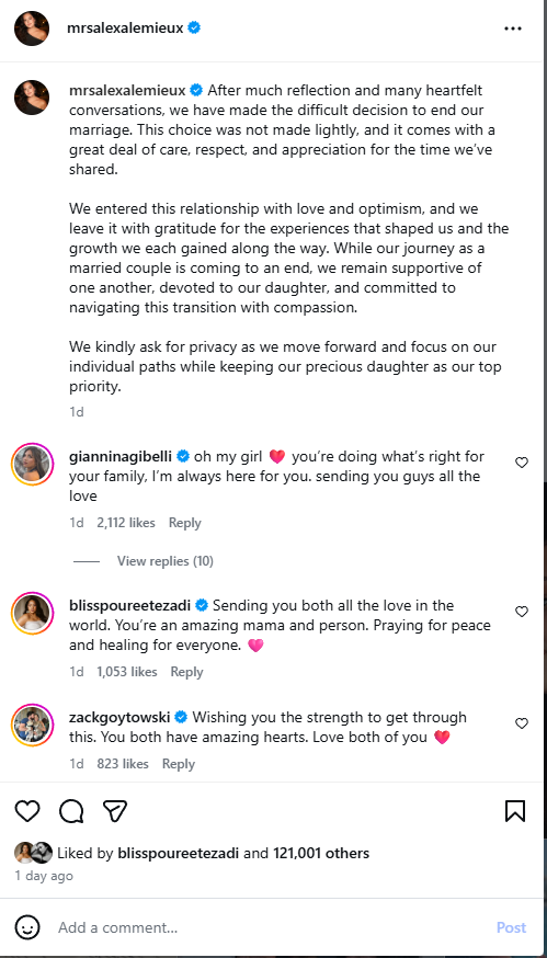 Alexa And Brennon (LIB3) Split After 4 Years Of Marriage